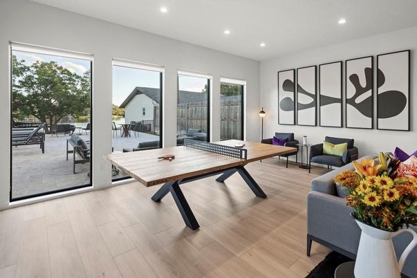 Game Room, Interior, Recessed Lighting, Wood Texture Flooring