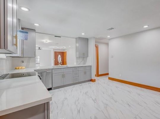 Interior, Kitchen, Marble, Recessed Lighting