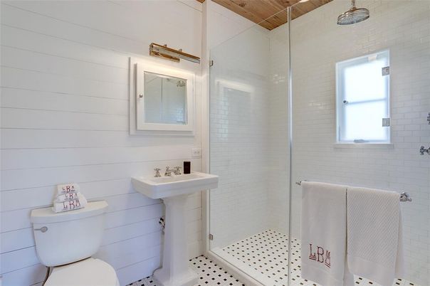Bathroom, Glass Shower, Interior, Wooden Ceilings