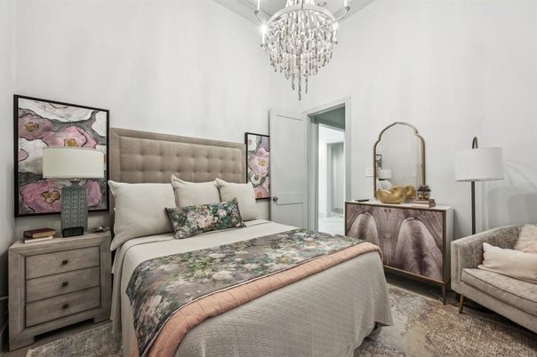 Bedroom, Chandelier, Interior