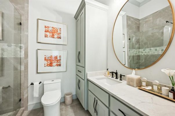 Bathroom, Dual Sink Vanities, Glass Shower, Interior