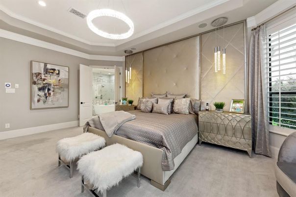 Bedroom, Interior, Pendant Lights, Recessed Lighting
