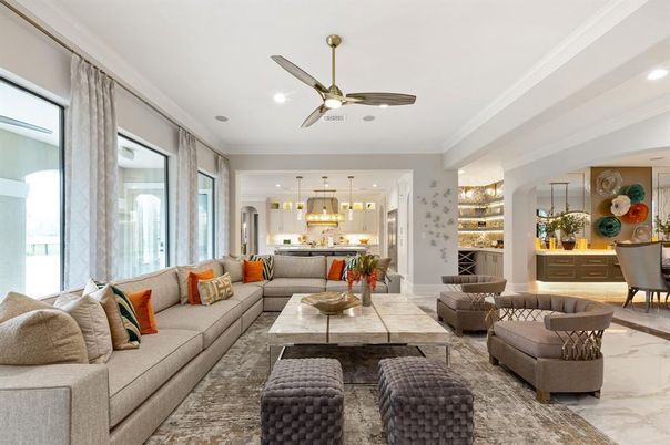 Interior, Kitchen, Living room, Marble, Pendant Lights, Recessed Lighting