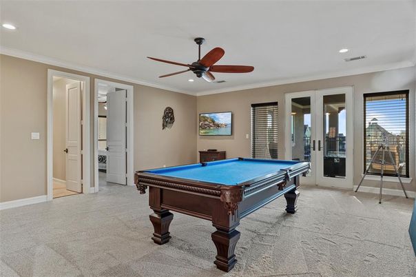 Billiard Table, Game Room, Interior, Recessed Lighting