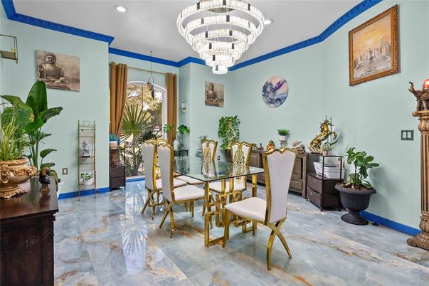 Chandelier, Dining room, Interior, Recessed Lighting