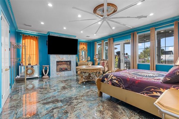 Bedroom, Fireplace, Interior, Recessed Lighting