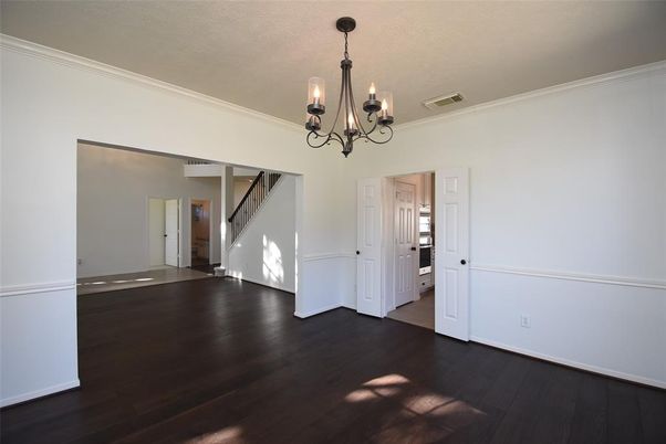 Chandelier, Empty room, Interior, Wood Texture Flooring