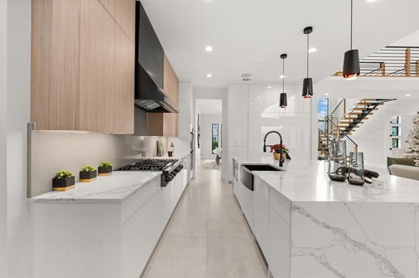 Interior, Kitchen, Pendant Lights, Recessed Lighting, Stainless Steel Appliances