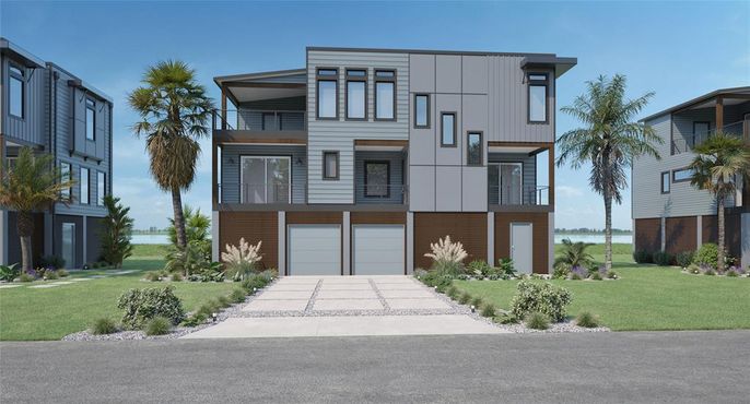 Attached, Exterior, Facade, Modern