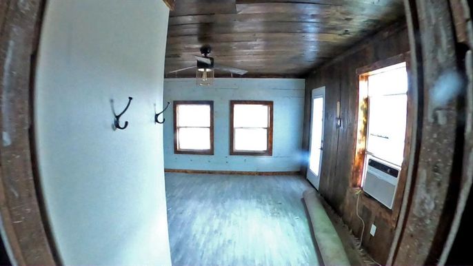 Empty room, Interior, Wooden Ceilings, Wood Texture Flooring, Wooden Walls