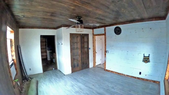 Empty room, Interior, Wooden Ceilings, Wood Texture Flooring