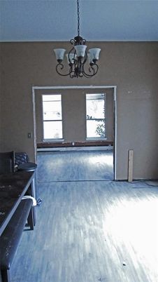 Chandelier, Empty room, Interior, Wood Texture Flooring