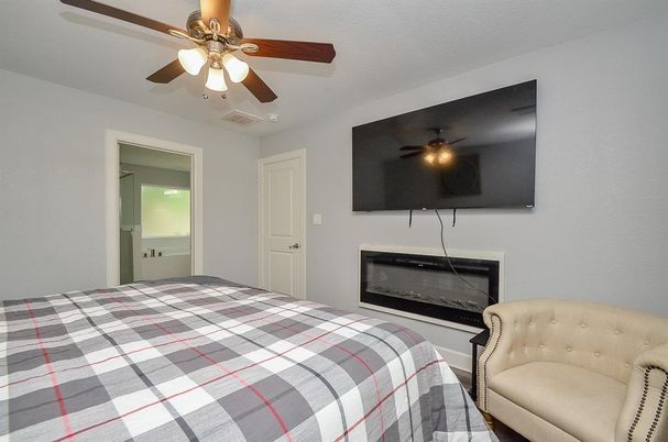 Bedroom, Fireplace, Interior
