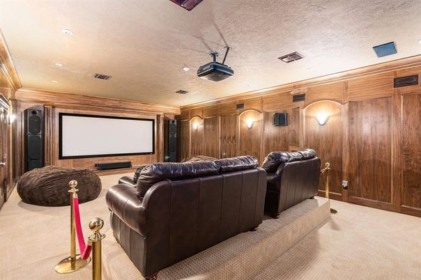 Home Theatre Room, Interior, Projection Screen, Recessed Lighting, Theatre Room