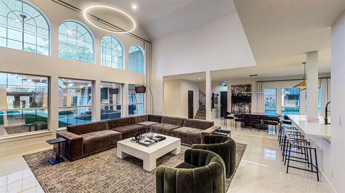 Dining room, Interior, Living room, Pendant Lights, Recessed Lighting