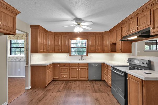 Interior, Kitchen, Wood Texture Flooring