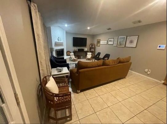 Fireplace, Interior, Living room, Recessed Lighting