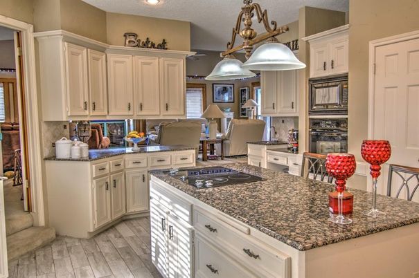 Chandelier, Interior, Kitchen, Pendant Lights, Recessed Lighting, Wood Texture Flooring