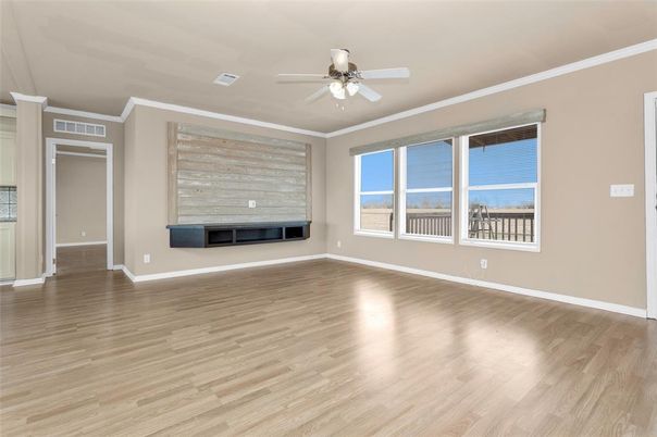 Empty room, Fireplace, Interior, Water, Wood Texture Flooring