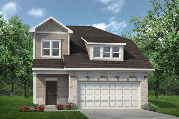 Attached, Exterior, Facade, Brick Traditional