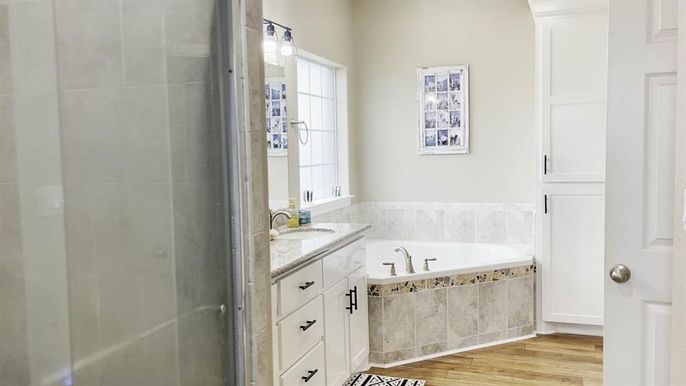 Bathroom, Interior, Wood Texture Flooring