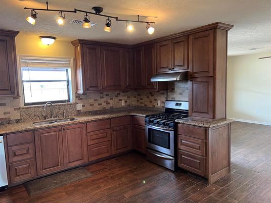 Interior, Kitchen, Stainless Steel Appliances, Wood Texture Flooring