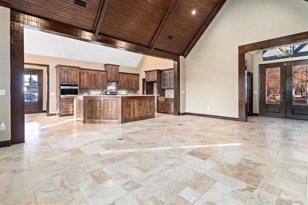 Interior, Kitchen, Recessed Lighting, Stainless Steel Appliances, Wooden Ceilings