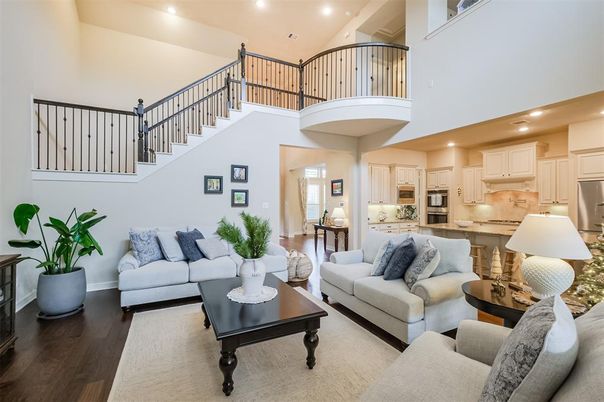Interior, Kitchen, Living room, Recessed Lighting, Stainless Steel Appliances, Wood Texture Flooring