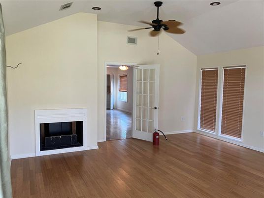 Empty room, Fireplace, Interior, Wood Texture Flooring