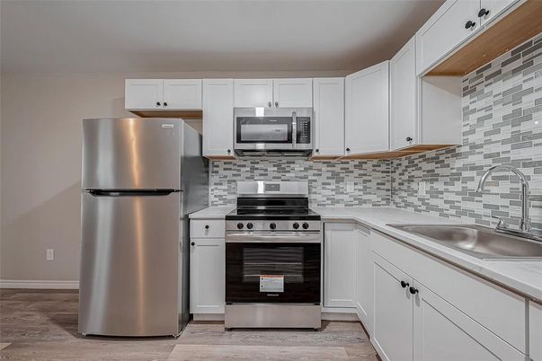 Interior, Kitchen, Stainless Steel Appliances, Wood Texture Flooring
