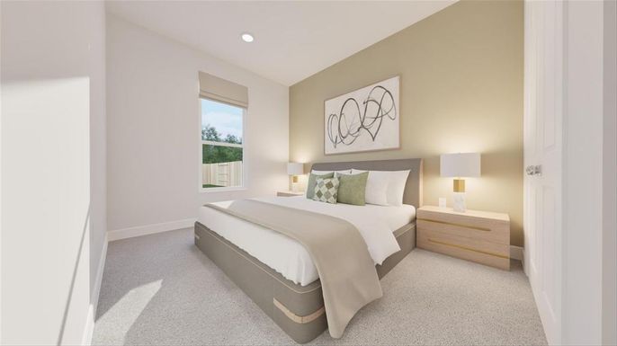 Bedroom, Interior, Recessed Lighting