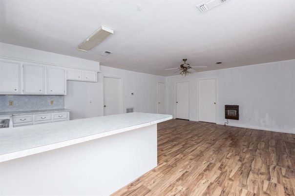 Empty room, Interior, Kitchen, Wood Texture Flooring