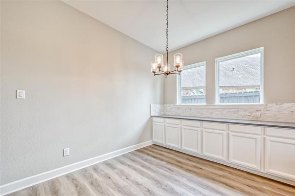 Empty room, Interior, Pendant Lights, Wood Texture Flooring