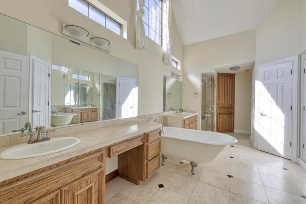 Bathroom, Dual Sink Vanities, Free Standing Baths, Interior, Tile Countertops