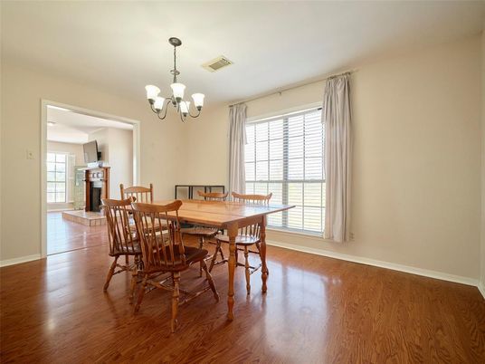 Chandelier, Dining room, Interior, Wood Texture Flooring
