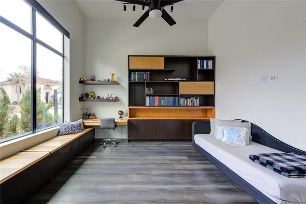Home Office, Interior, Wood Texture Flooring