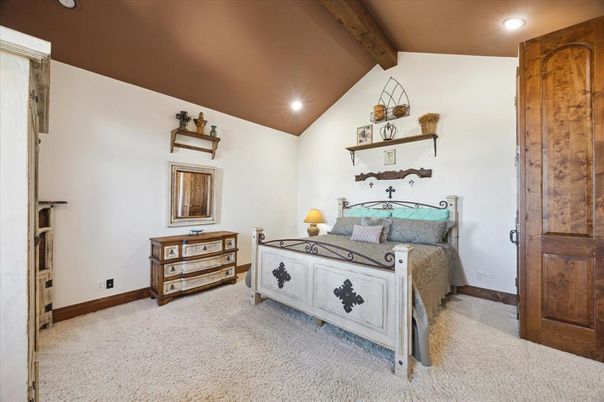 Bedroom, Interior, Recessed Lighting, Wooden Beams