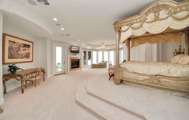 Bedroom, Chandelier, Fireplace, Interior, Recessed Lighting