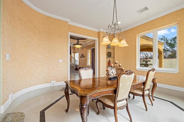 Chandelier, Dining room, Interior, Recessed Lighting