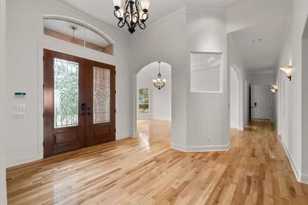 Chandelier, Interior, Wood Texture Flooring