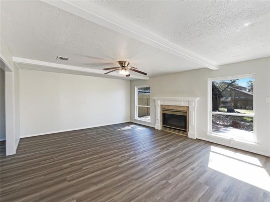 Empty room, Fireplace, Interior, Wood Texture Flooring