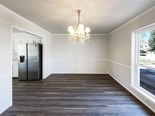 Chandelier, Elevator, Empty room, Interior, Wood Texture Flooring