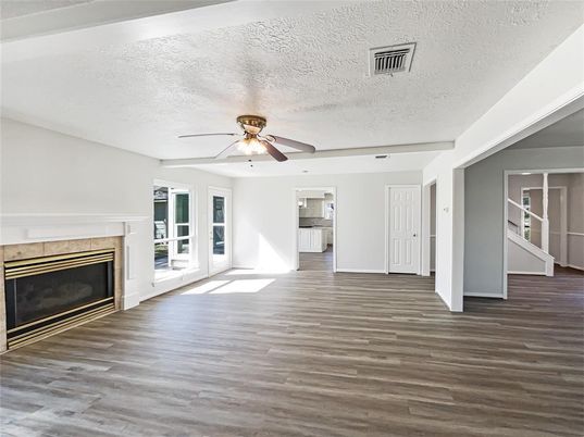 Empty room, Fireplace, Interior, Wood Texture Flooring