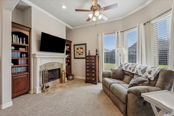 Fireplace, Interior, Living room, Recessed Lighting