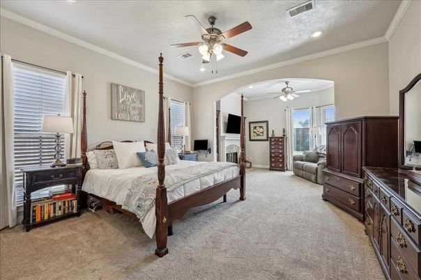Bedroom, Fireplace, Interior, Recessed Lighting