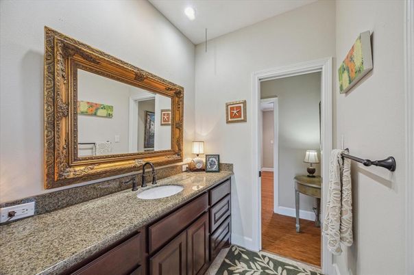 Bathroom, Interior, Recessed Lighting, Wood Texture Flooring