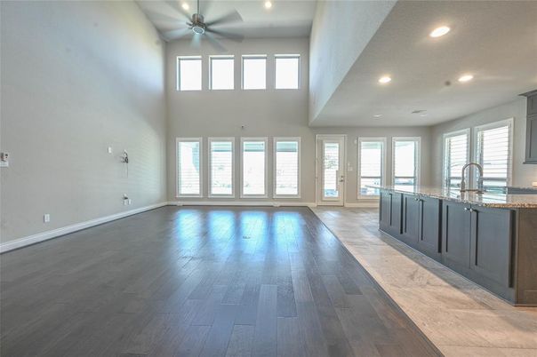 Interior, Kitchen, Recessed Lighting, Wood Texture Flooring