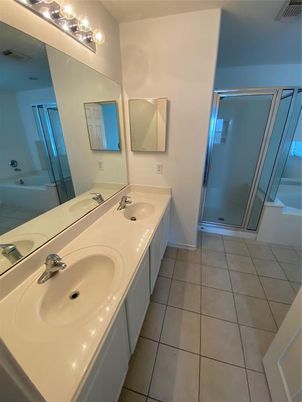 Bathroom, Dual Sink Vanities, Glass Shower, Interior