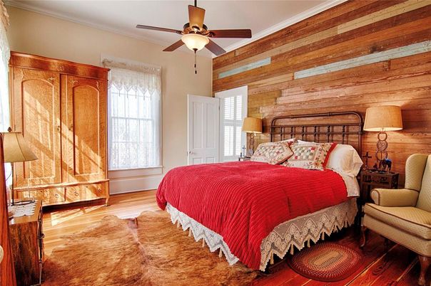 Bedroom, Interior, Wood Texture Flooring, Wooden Walls