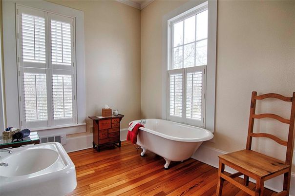 Bathroom, Free Standing Baths, Interior, Wood Texture Flooring